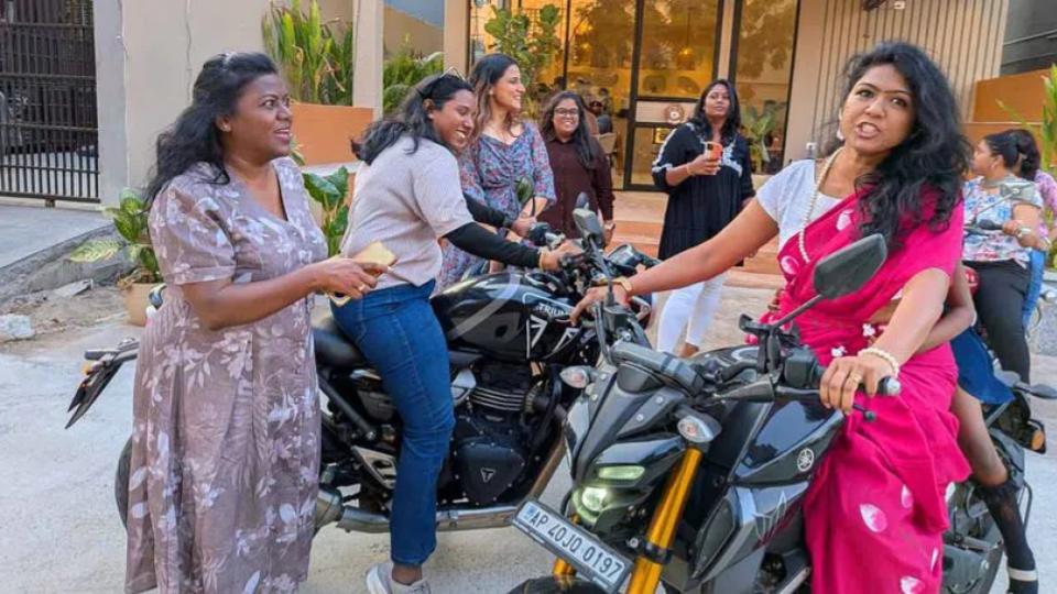 Women Moto Bikers celebrate Women’s Day in Financial District