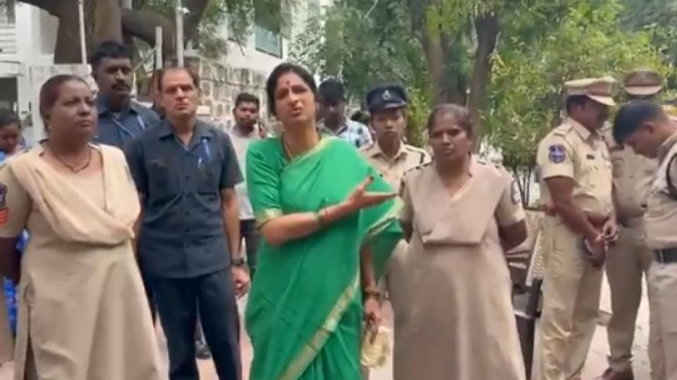 Madhavi Latha under house arrest, Banjara Hills temple row