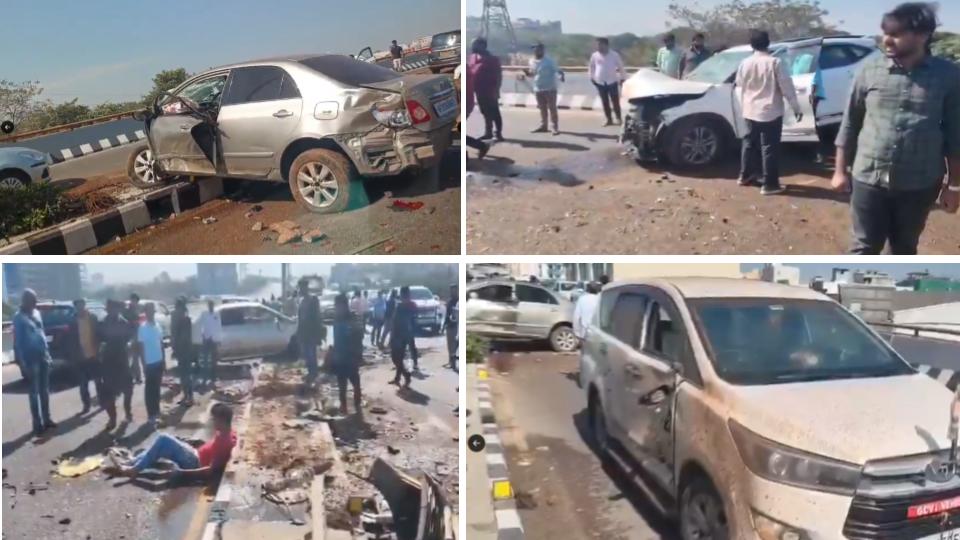 Three-Car Pile-Up on PVNR Expressway Chokes Traffic in Rajendranagar