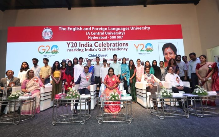 telanganagovernorlaunches‘y20india(youth20)’celebrationsatefluinhyderabad
