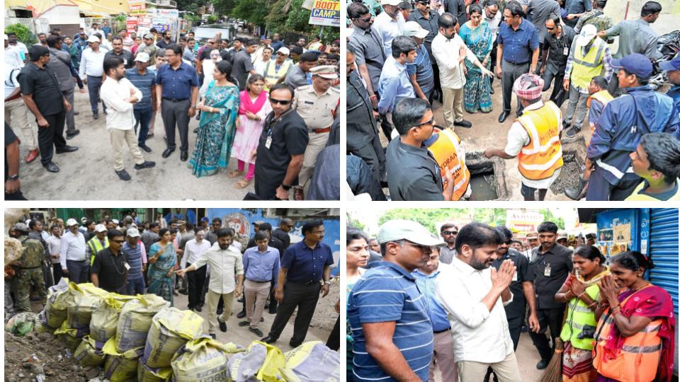 CM Revanth Reddy Visits Flood-Hit Areas in Hyderabad