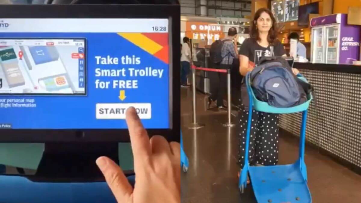 gmrhyderabadinternationalairportintroduces‘smarttrolleys’withscreenstoguidepassengers