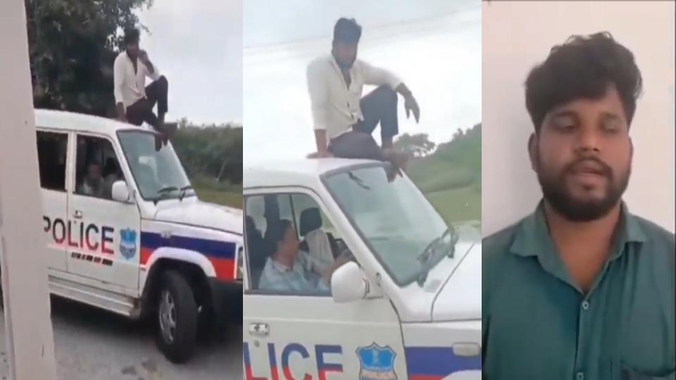 Man apologises for making reel on police vehicle in Narayanpet