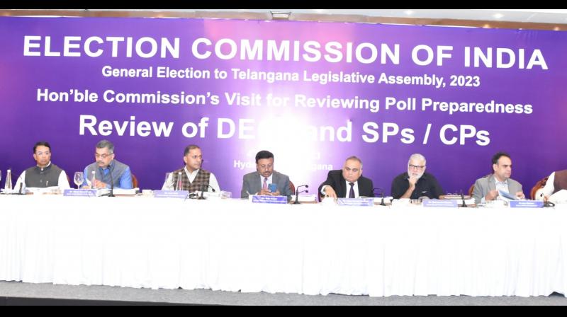 electioncommissionofindia(eci)expressesitsdispleasureoverseizureofliquorandcashintelanganastate