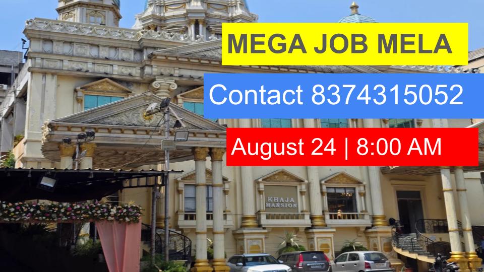 Mega Job mela to be held in Khaja Mansion, Masab Tank on Aug 24