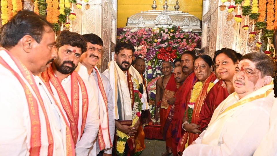 CM Revanth Reddy offers special prayers at Sri Ujjaini Mahankali Temple