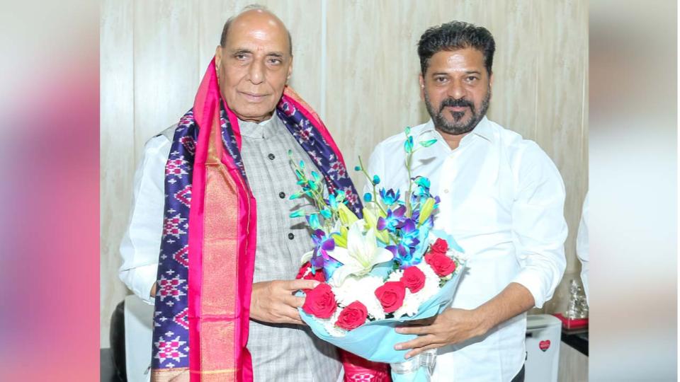 Revanth Reddy Thanks Rajnath Singh for Clearing Path for Gandhi Sarovar Project