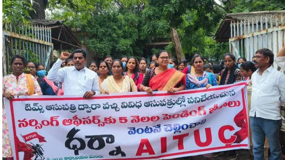 Contract nurses warn of strike over salary dues in Hyderabad
