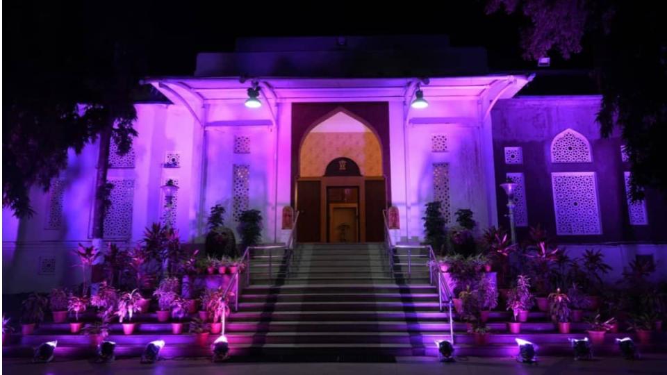 Raj Bhavan Lights in Pink 