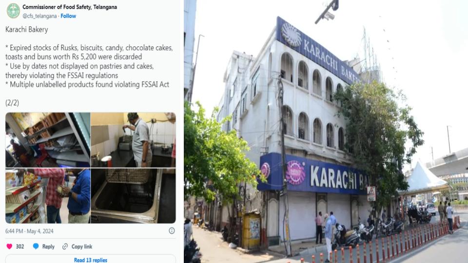 Expired stocks of worth Rs 5,200/- discarded during raid at Karachi bakery in Hyderabad