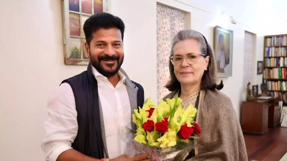 CM Revanth Greets Sonia, Credits Her for Telangana Statehood