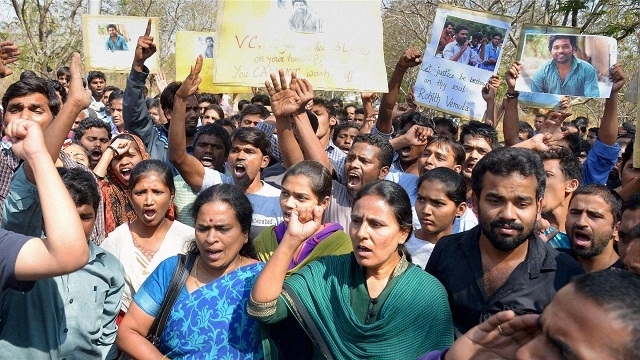 dalitstudentsuicide:hcusscstassociationholdprotestday