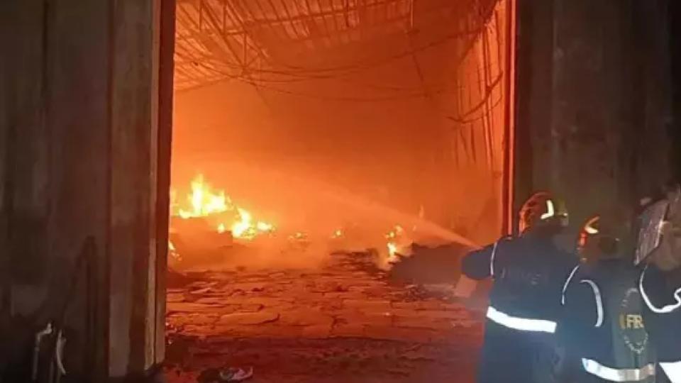 Fire Breaks Out at Plywood Warehouse in Katedan