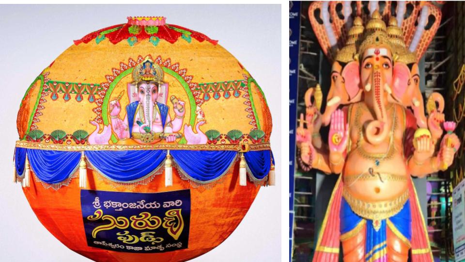 Tapeswaram laddu weighing 30 tons donated to Khairatabad Ganesh