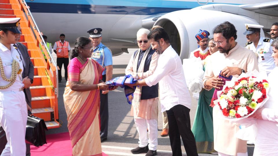 President Murmu arrives in Hyderabad on 2 day visit