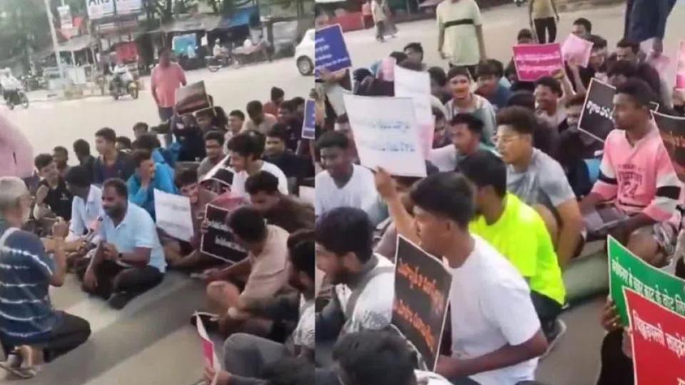 Unemployed youth protest in Hyderabad, demand recruitment for 19k police posts