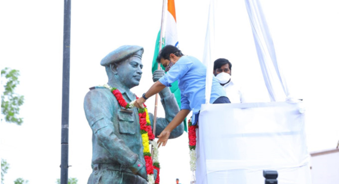 ktrunveilsstatueofgalwanherocolbsanthoshbabu