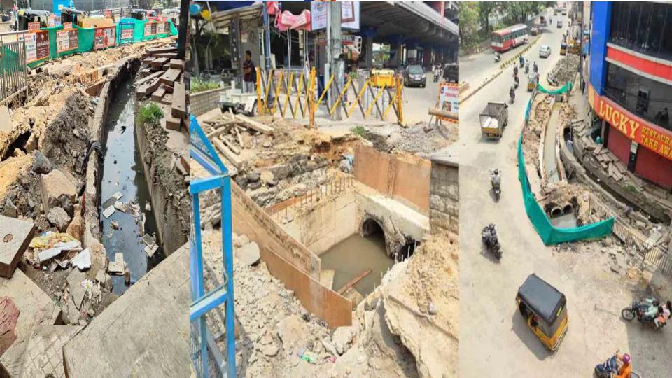 Lakdikapul Traffic situation worsen, due to drain works