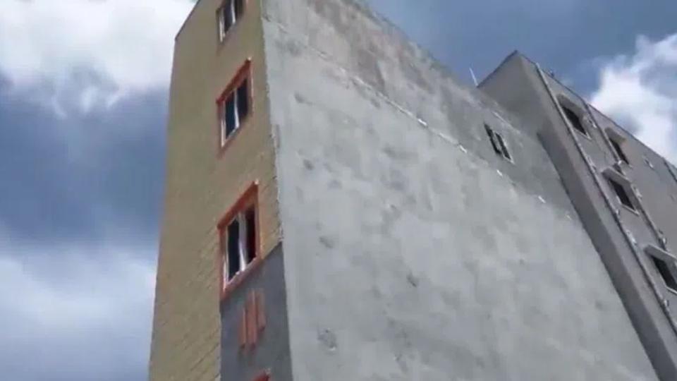 Four-storey building tilts in Gopanpally, residents evacuated