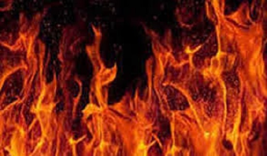 Fire broke out in oil godown in Karimnagar District in Telangana