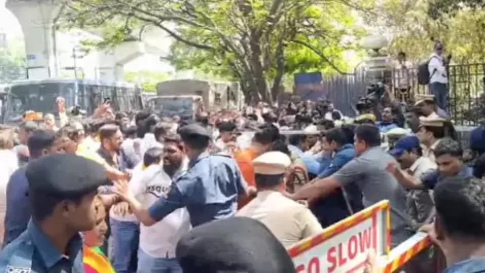 BJP Protests in Hyderabad Over Makthal Leader’s Suicide