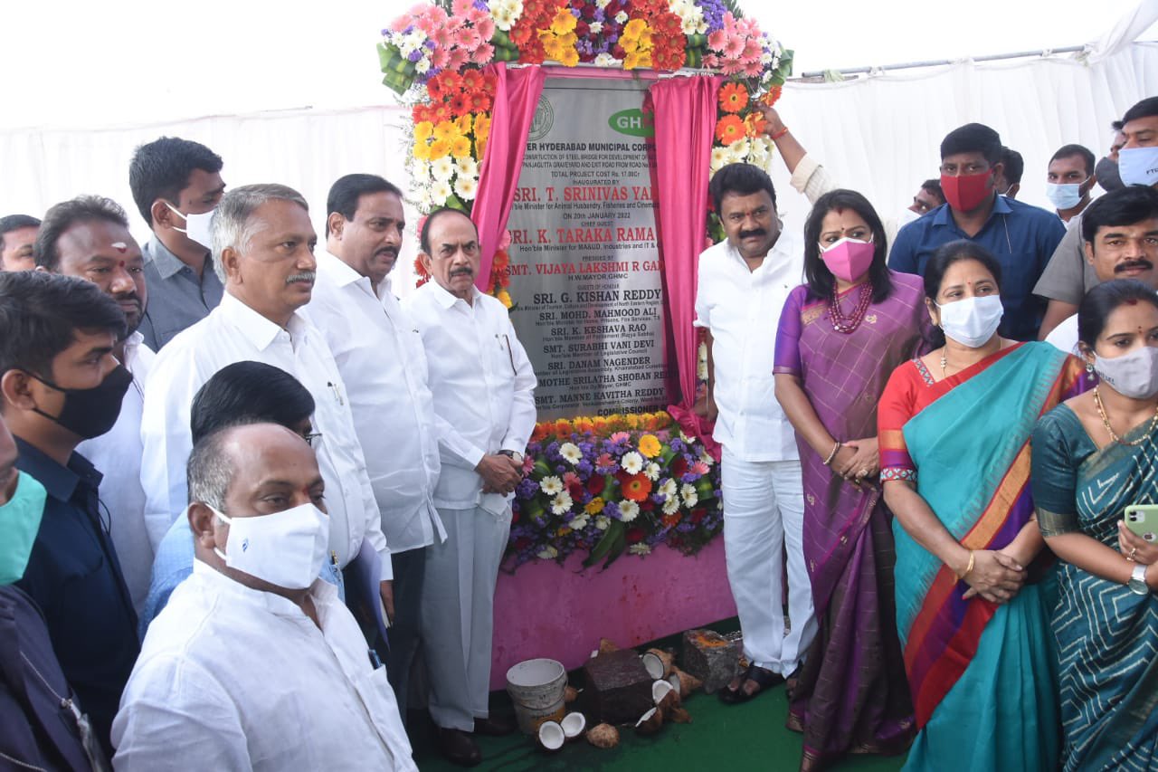 T Srinivas Yadav inaugurates Punjagutta steel bridge
