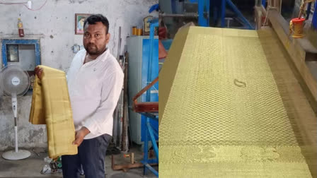 telanganaweavercraftsstunninggoldsareeworthrs18lakh