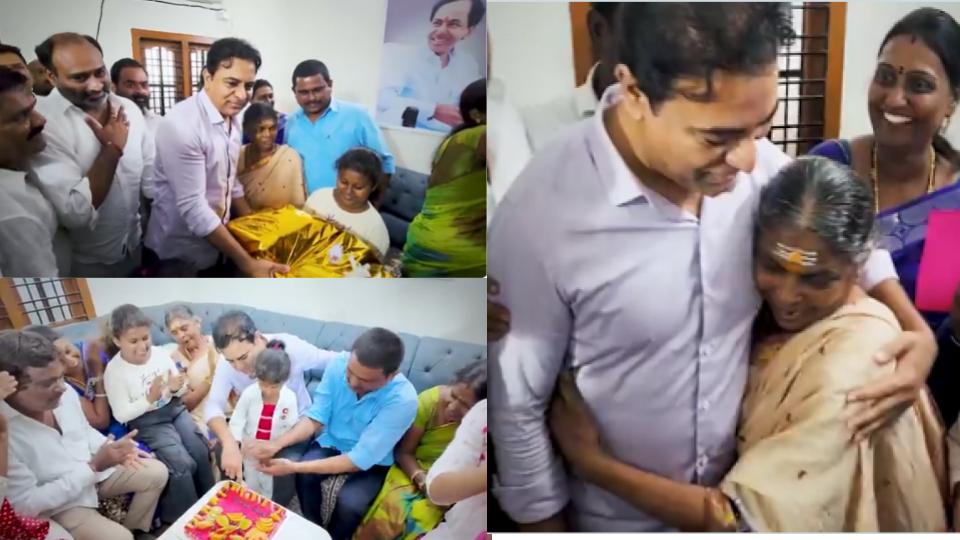 KT Rama Rao visits jailed BRS activist’s family on birthday