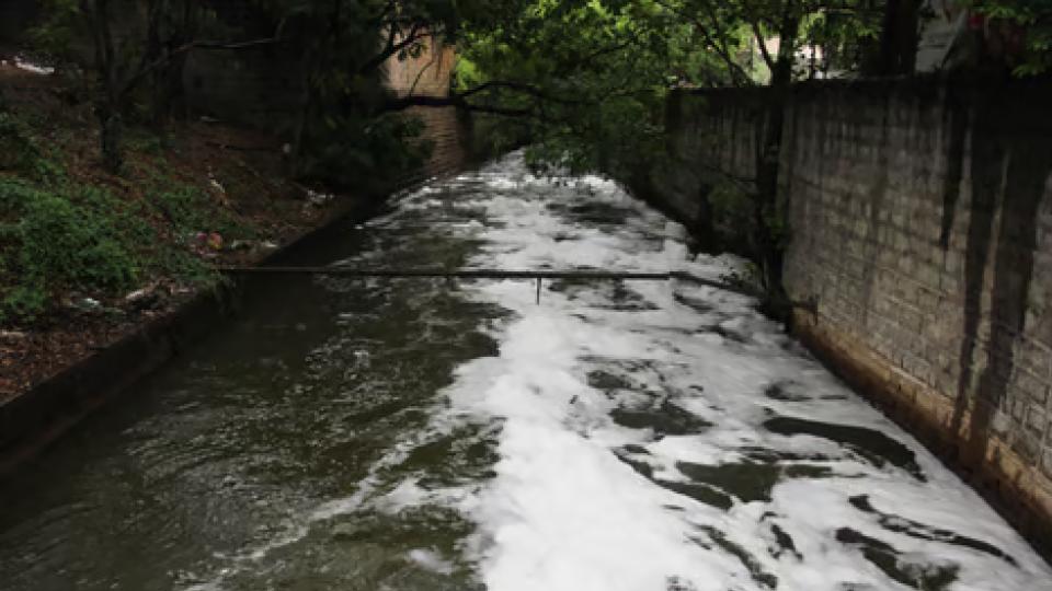 Nala caved in at Banjara Hills due to heavy rains