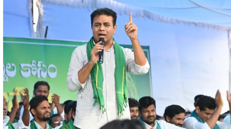 KTR accuses Congress of pushing Telangana farmers into crisis