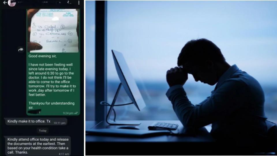 Employee denied sick leave, forced to work while ill in Hyderabad