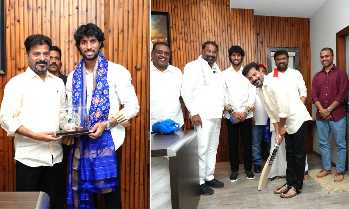 CM Revanth Reddy felicitates Tilak Varma for Asia Cup performance