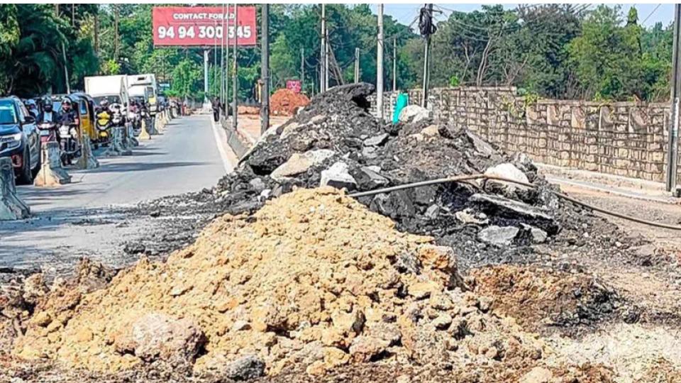SCB shift hoardings for elevated corridor construction in Secunderabad