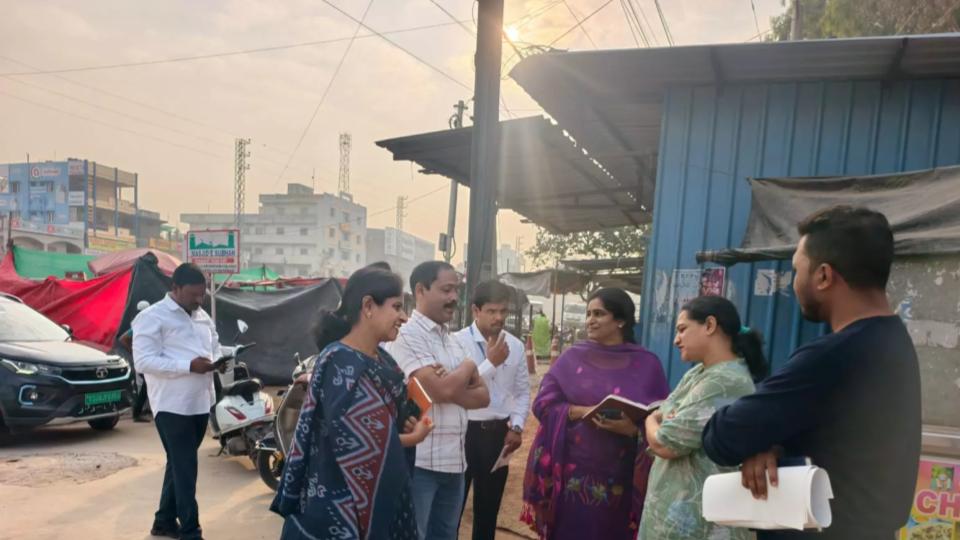 Srijana Reviews Sanitation Works in Cyberabad