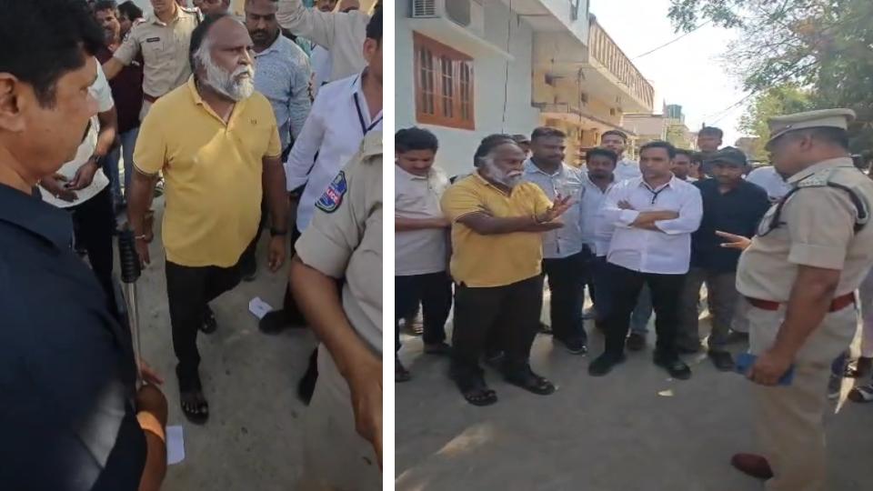 Video of Jagga Reddy threatens police inspector in Sangareddy