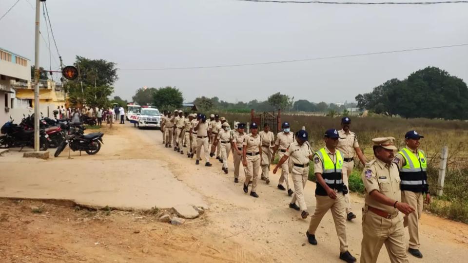Shadnagar Police Conduct Flag March 