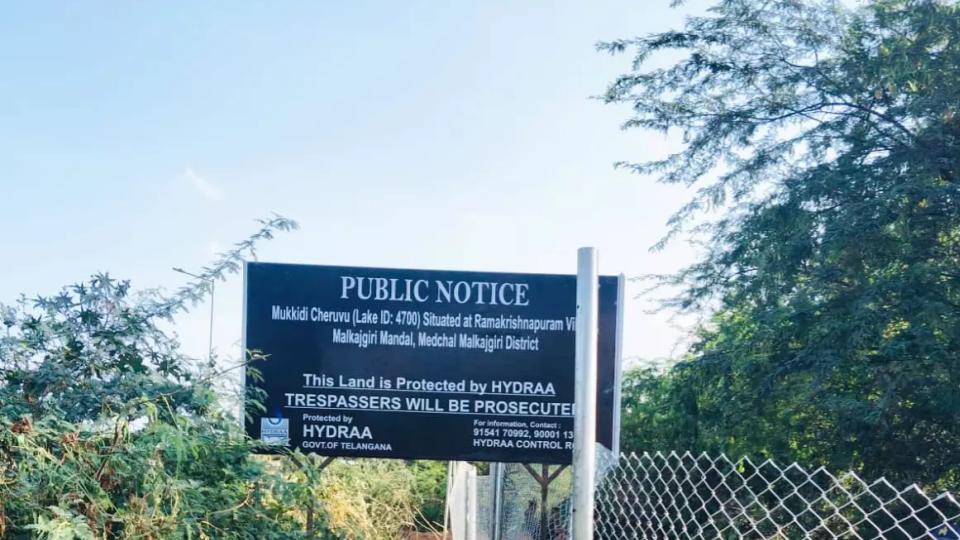 HYDRAA Fences 12 Acres of RK Puram Lake in Medchal Malkajgiri dist