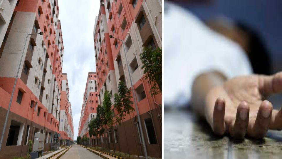 Women dies after falling from 8th floor of 2bhk apartment in Kolluru