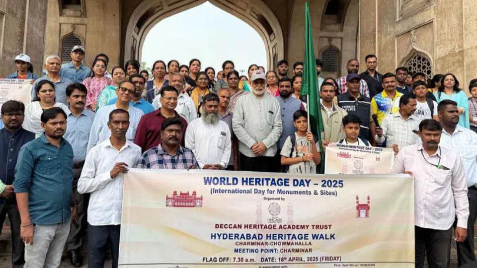 worldheritageday2025charminarchowmahallapalaceheritagewalkorganised