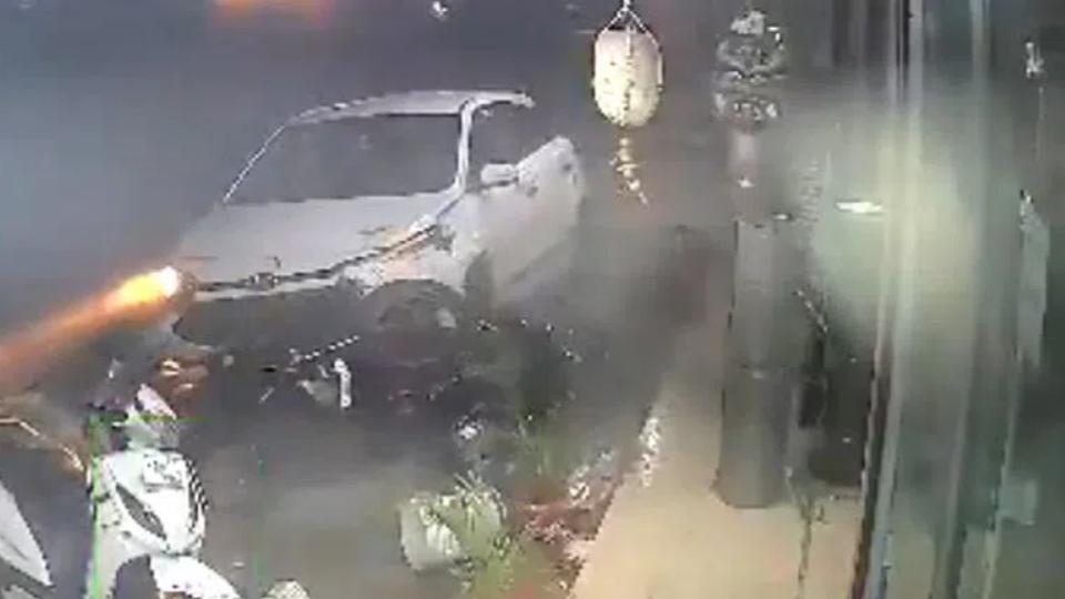 Car rams into parked bikes in Hyderabad, trio held