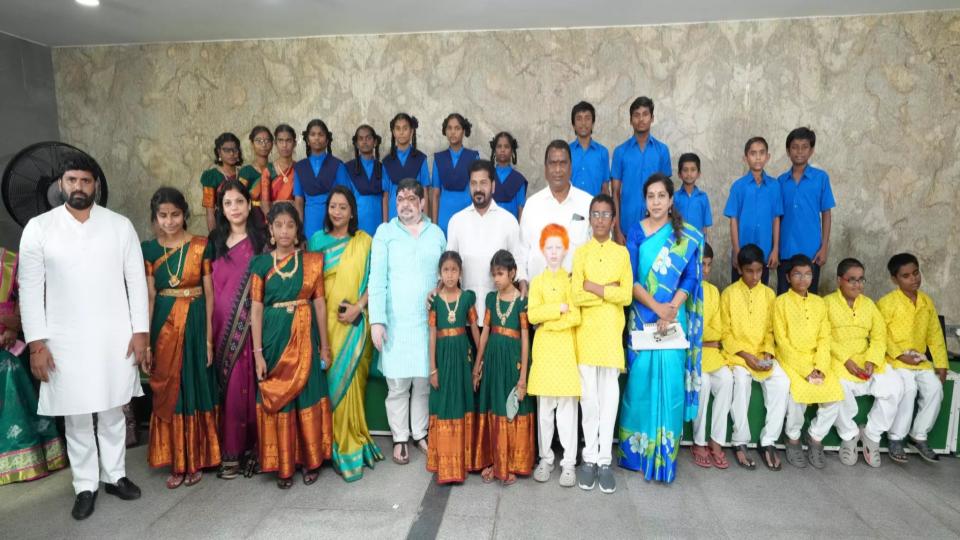 CM Revanth Distributes Musical Instruments to Visually Impaired Students