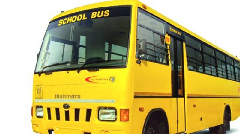 School Buses Queue Up at RTA for Fitness Test