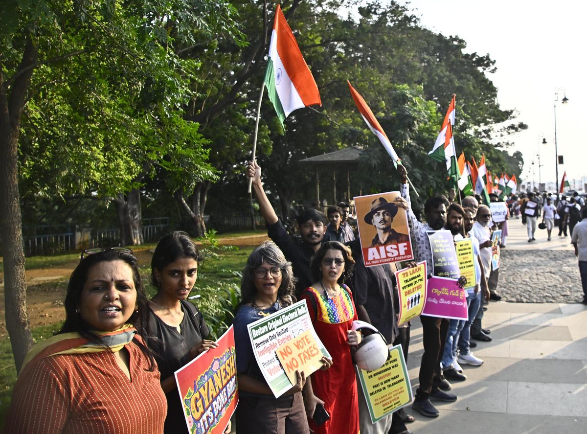 Students, activists stage protest in Hyderabad; seek withdrawal of SIR