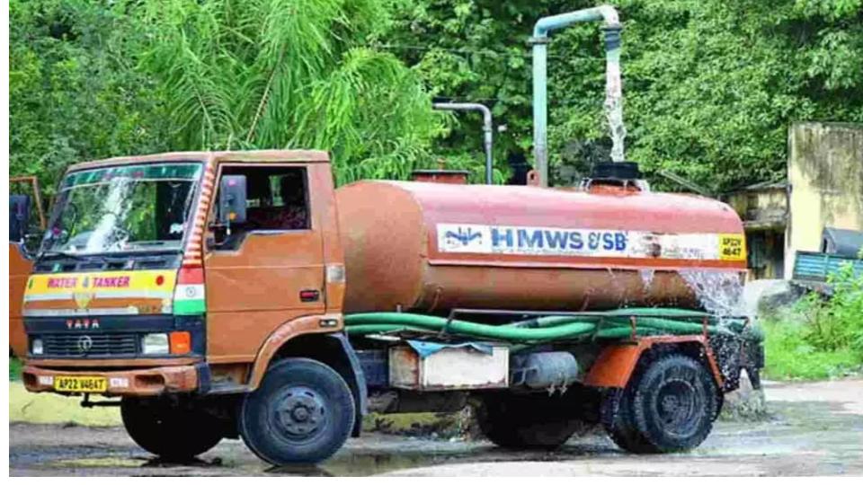 hyderabadborewellsdryupandresidentsrelyonwatertankers