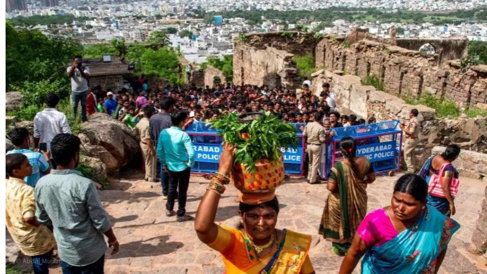 Golconda Fort Decks Up For Bonalu Celebrations, Security Tightened