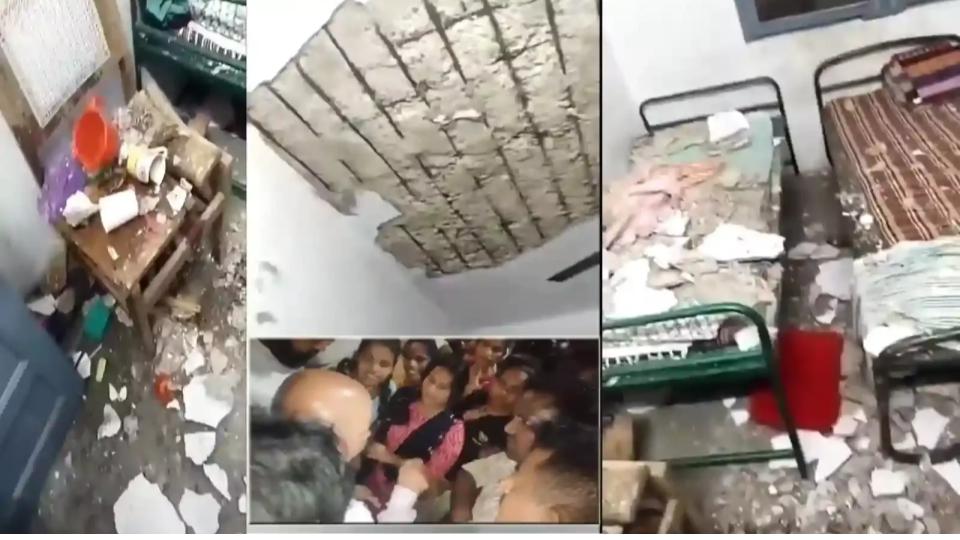 hostelroofslabcollapsestriggeringstudentprotestinwarangal