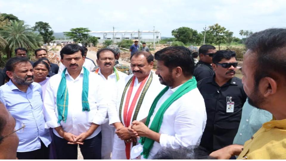 CM Revanth Assures Full Support to Flood-Hit Farmers in Kamareddy