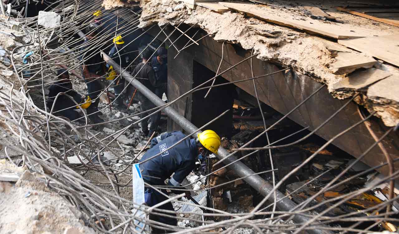 JNTU-H team inspects Hyderabad building after deadly fire