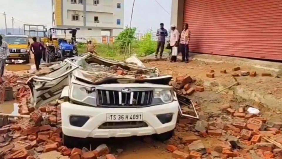 Two Killed After Wall Collapses on Car in Mahabubnagar