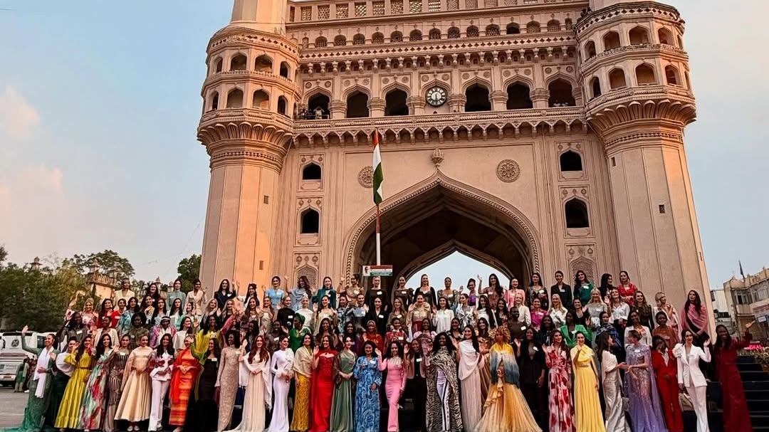 Miss World contestants visit Charminar, dance to Marfa Beats & explore Laad Bazaar